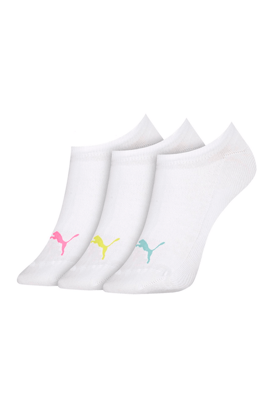 Meia Puma Sapatilha Esportiva Kit 3 Pares Feminina Branca/Branca - NewSkull