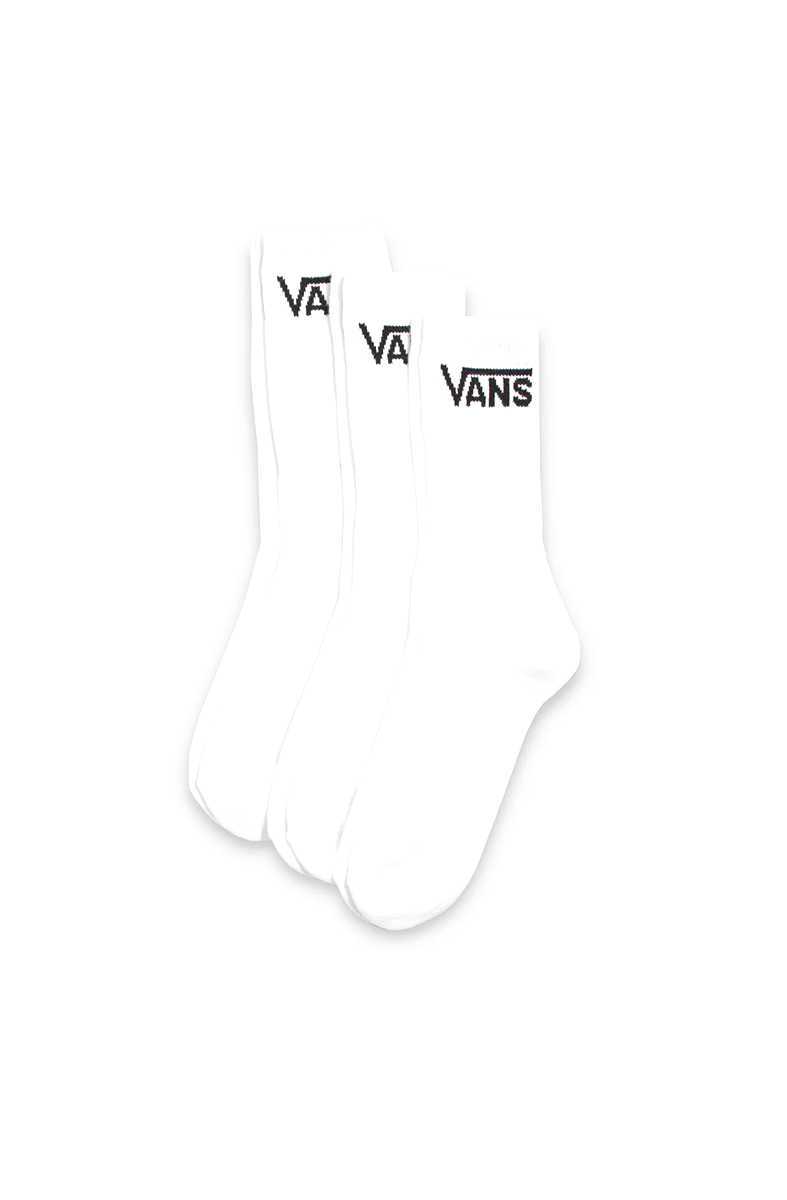 Meia Vans Class Crew 3 Pares Branco - NewSkull