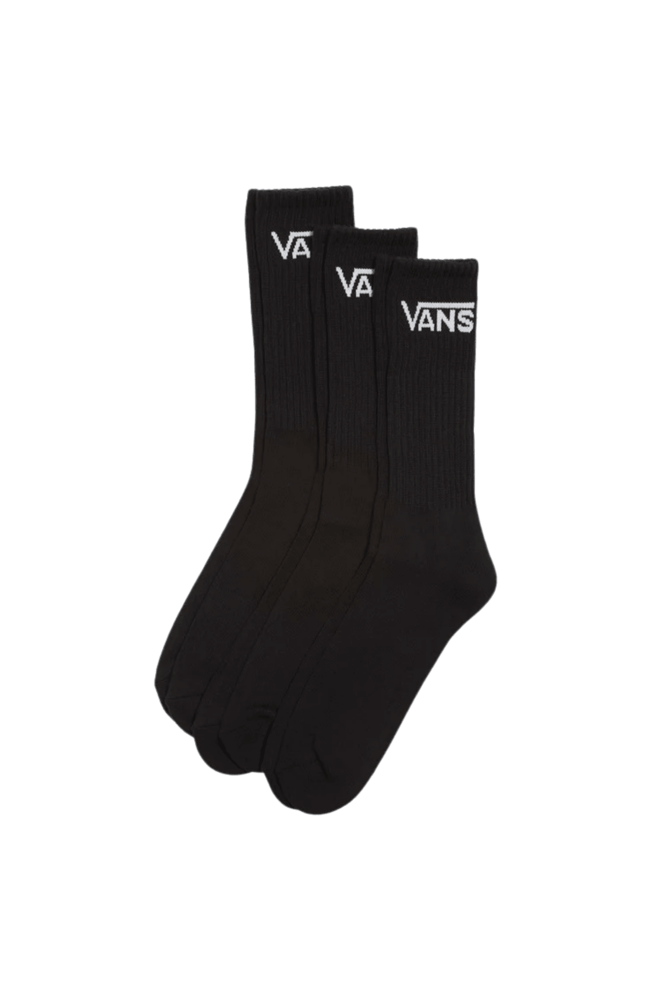 Meia Vans Classic Crew 3 Pares Preto - NewSkull
