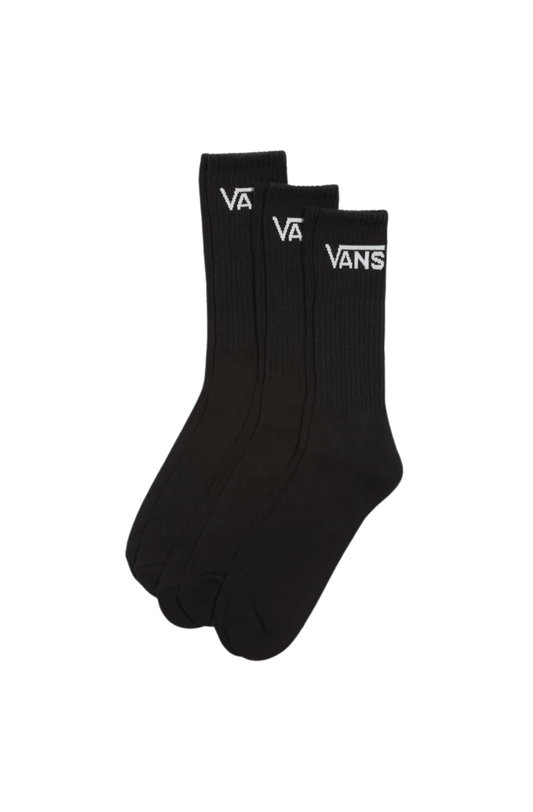 Meia Vans Classic Crew 3 Pares Preto - NewSkull