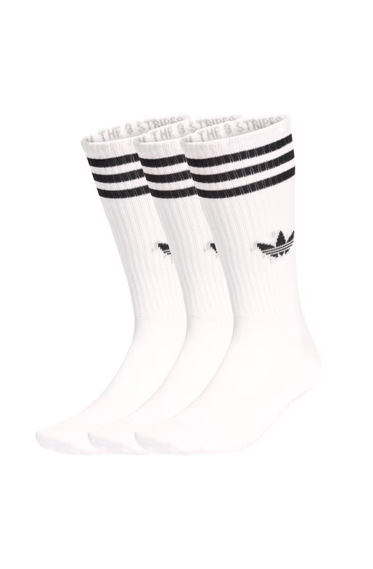 Meias Adidas 3 - stripes High Crew 3 Pares Branco - NewSkull