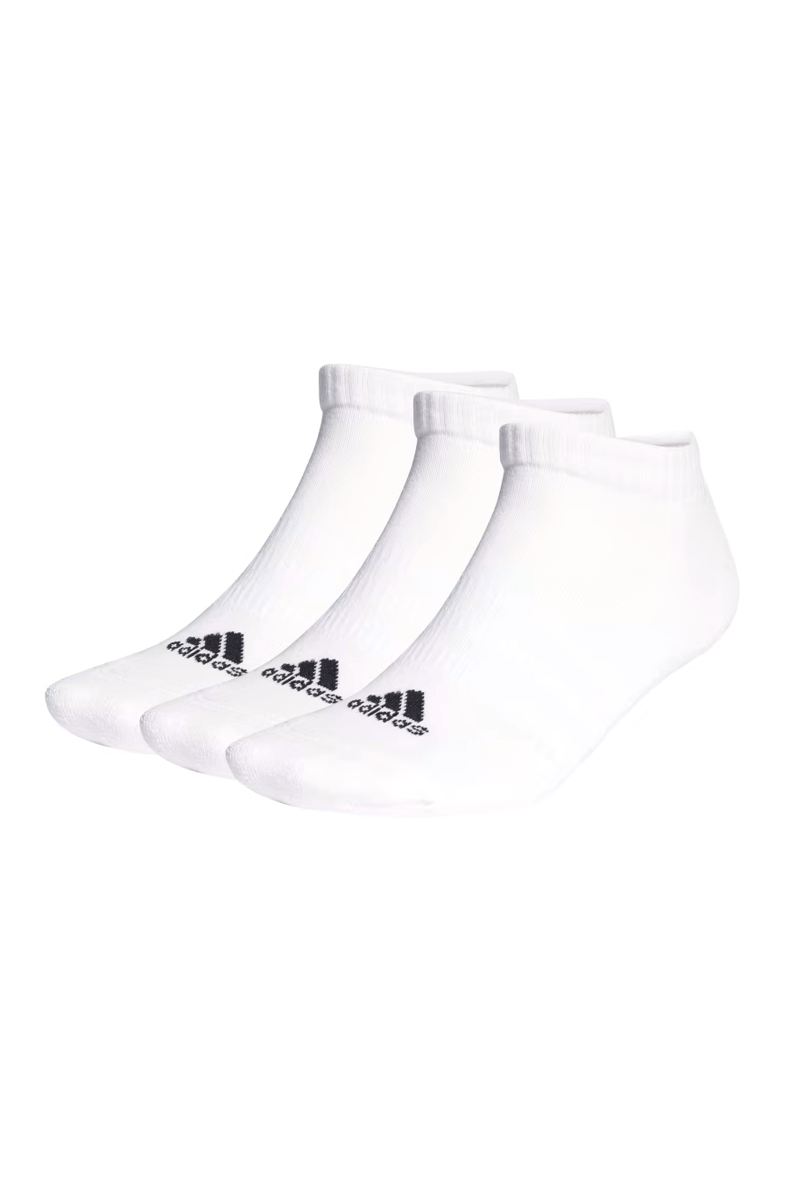 Meias Adidas Amortecidas Cano Baixo 3 Pares Branco - NewSkull