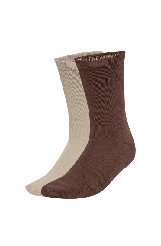 Meias Adidas Cano Médio Two Toned 2 Pares Marrom/Bege - NewSkull