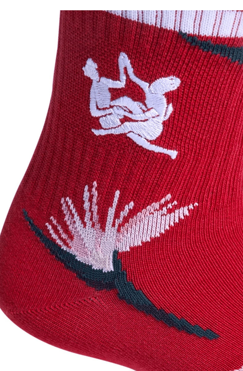 Meias Adidas Crew Magugu 2 Pares Vermelho/Branco - NewSkull