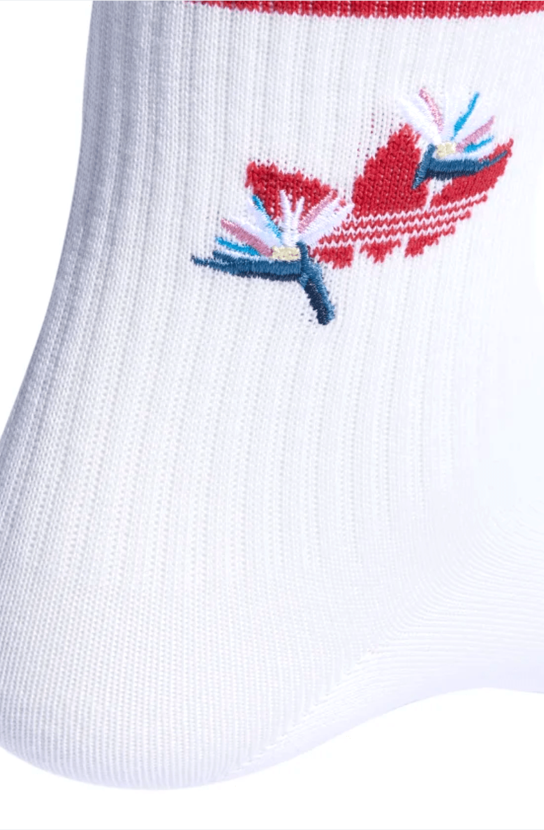 Meias Adidas Crew Magugu 2 Pares Vermelho/Branco - NewSkull