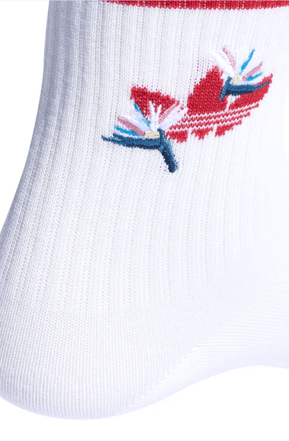 Meias Adidas Crew Magugu 2 Pares Vermelho/Branco - NewSkull