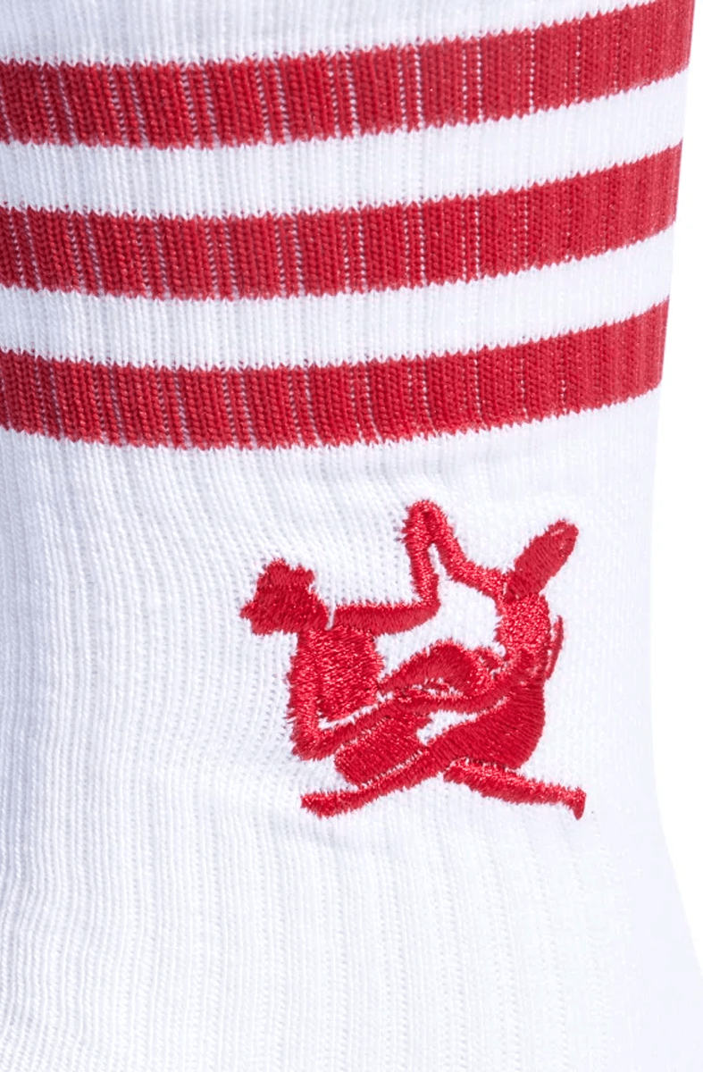 Meias Adidas Crew Magugu 2 Pares Vermelho/Branco - NewSkull