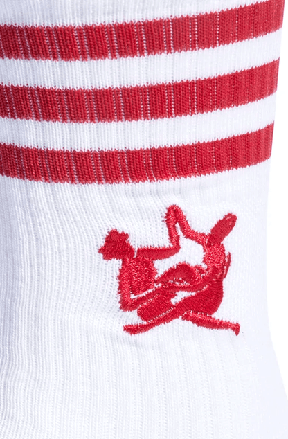 Meias Adidas Crew Magugu 2 Pares Vermelho/Branco - NewSkull