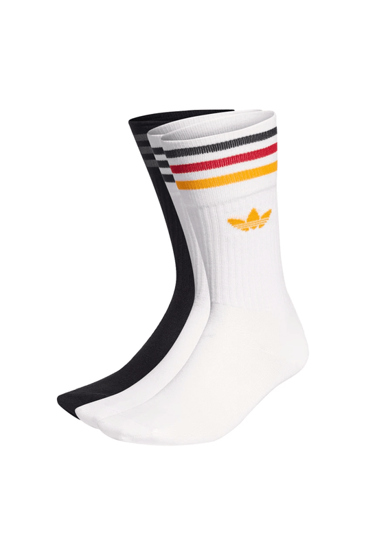 Meias Adidas Crew Solids 3 Pares Branco/Preto/Color - NewSkull
