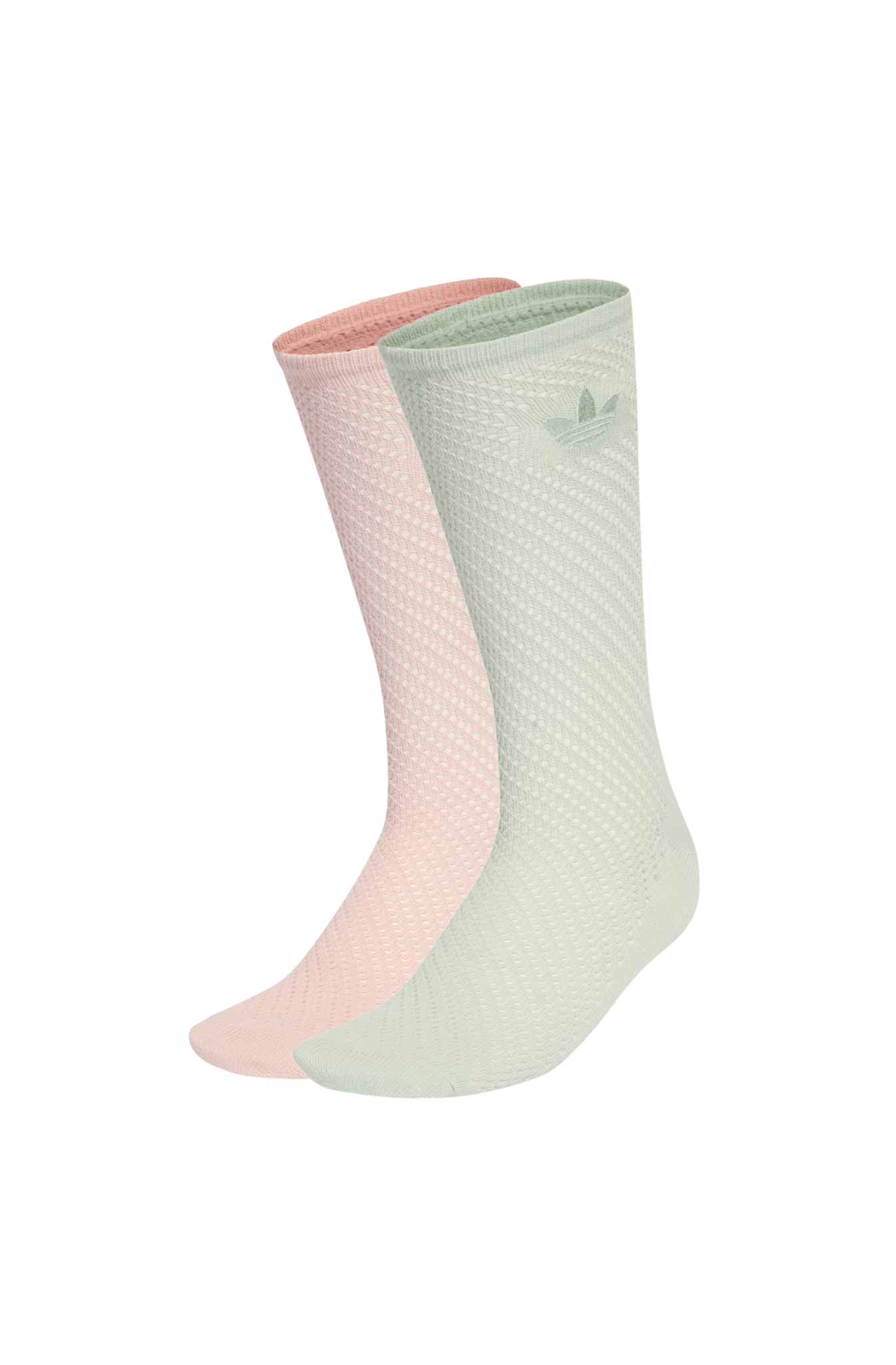Meias Adidas Crochê Cano Médio 2 Pares Rosa/Verde - NewSkull