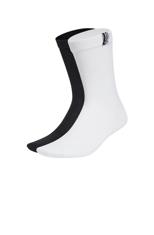 Meias Adidas Cuff Crew 2 Pares Preta/Branca - NewSkull