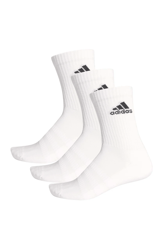 Meias Adidas Cushioned Crew 3 Pares (unissex) Branco/Preto - NewSkull
