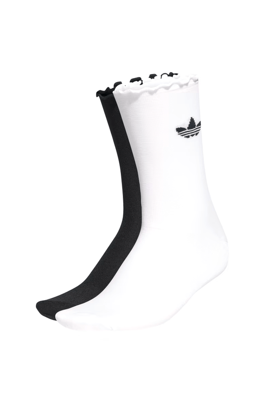 Meias Adidas Ruffle Crew 2PP Branco/Preto - NewSkull