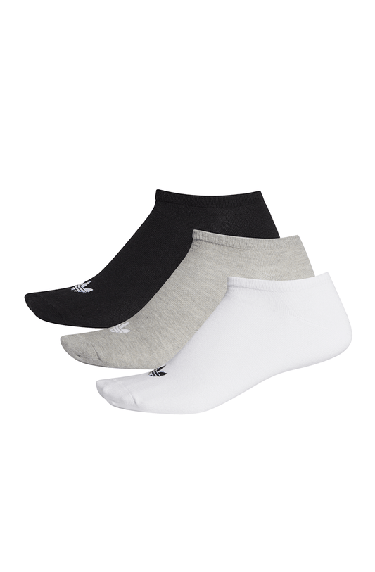 Meias Adidas Trefoil Soquete Kit 3 Pares Unissex Preta/Branca/Cinza - NewSkull