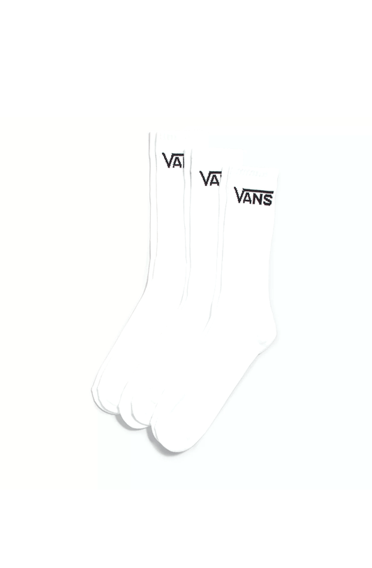 Meias Vans Class Crew 3 Pares Branco - NewSkull