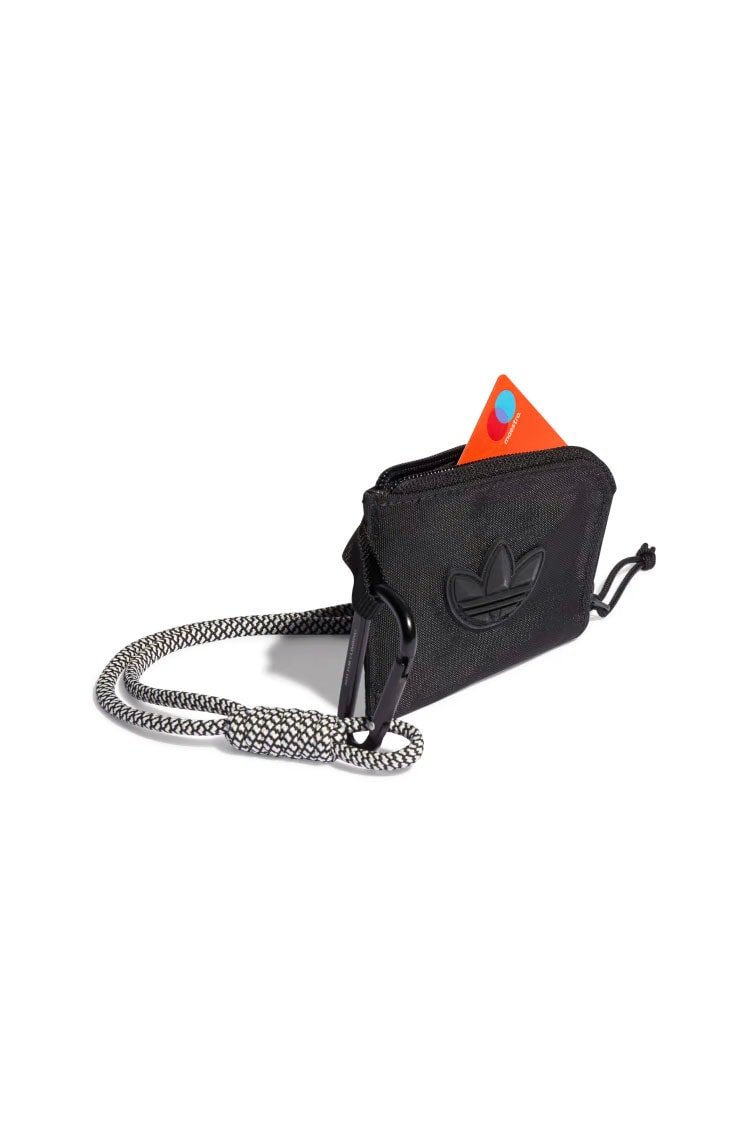 Mini Carteira Adventure Lanyard Preto/Branco - NewSkull