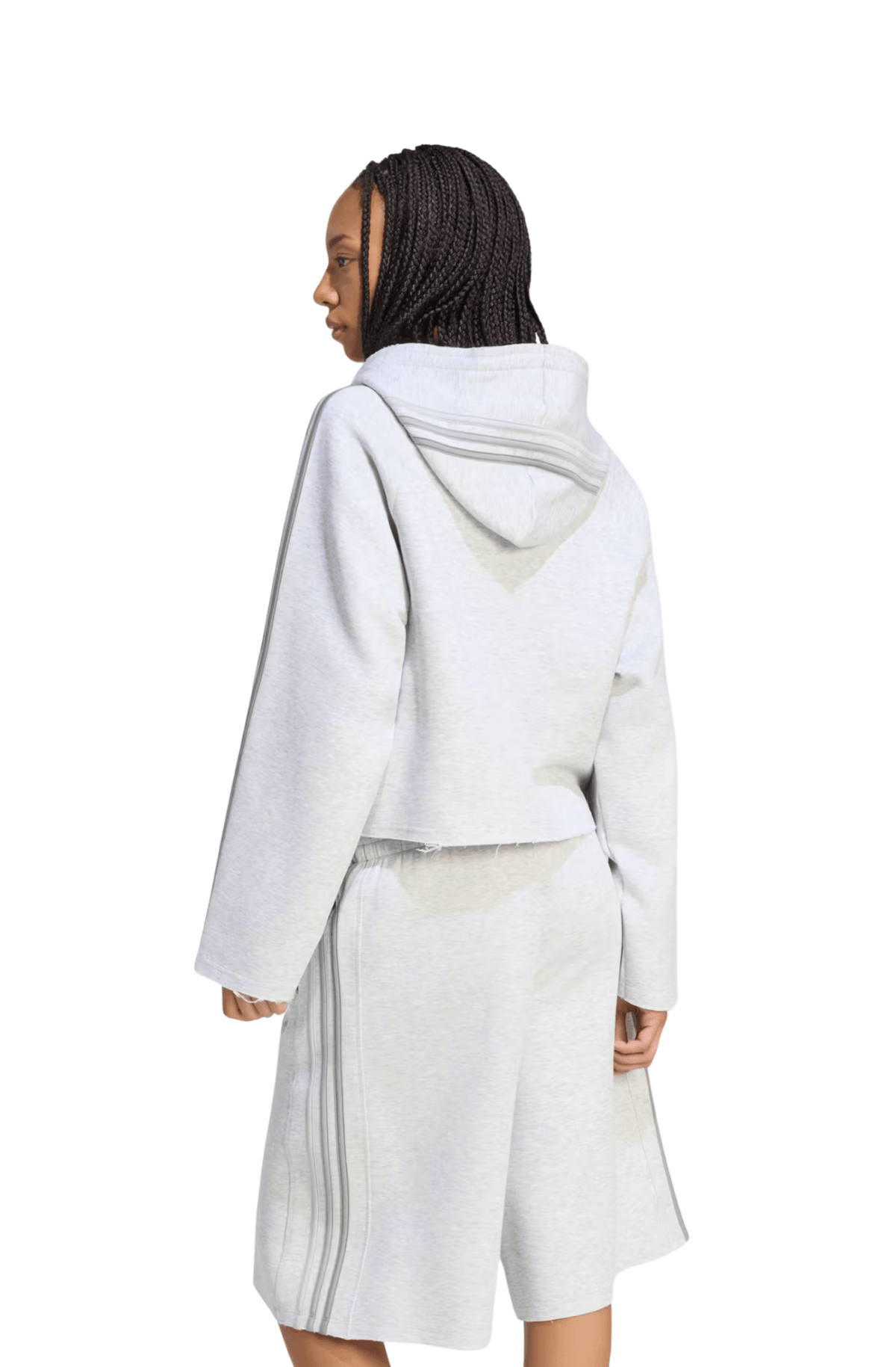 Moletom Adidas 2.0 SST Cropped Hoody Cinza Claro - NewSkull
