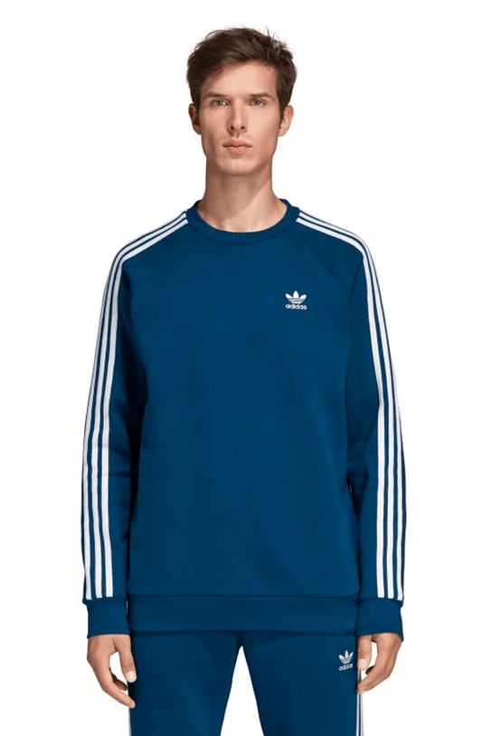 MOLETOM ADIDAS 3 STRIPES CREWNECK CARECA AZUL - NewSkull