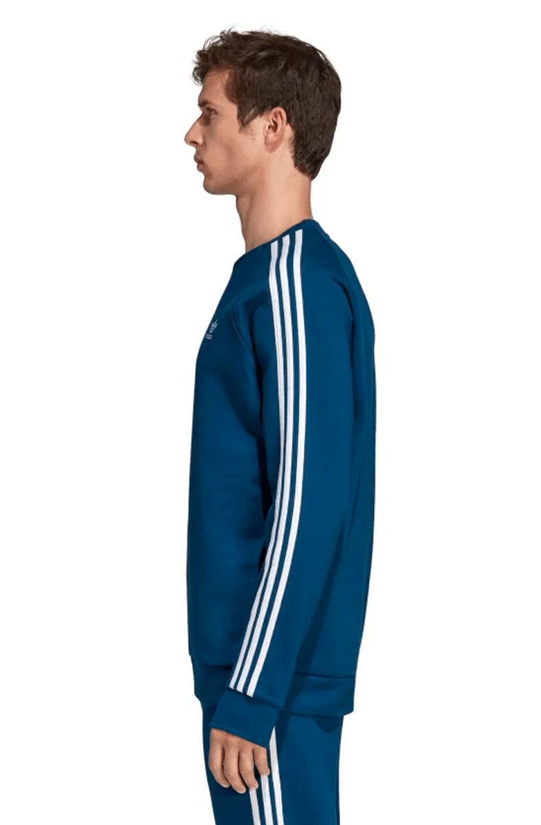 MOLETOM ADIDAS 3 STRIPES CREWNECK CARECA AZUL - NewSkull