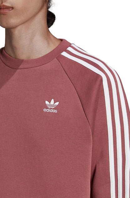 Moletom Adidas 3 Stripes Crewneck Careca Bordo/Branco - NewSkull