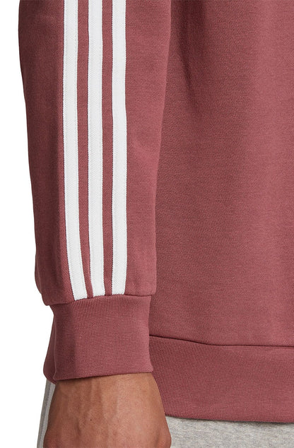 Moletom Adidas 3 Stripes Crewneck Careca Bordo/Branco - NewSkull