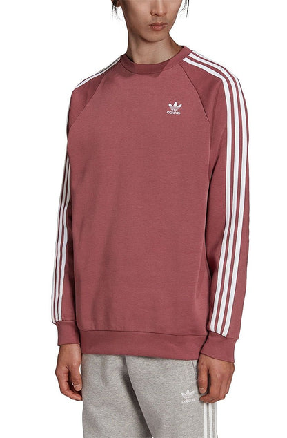 Moletom Adidas 3 Stripes Crewneck Careca Bordo/Branco - NewSkull