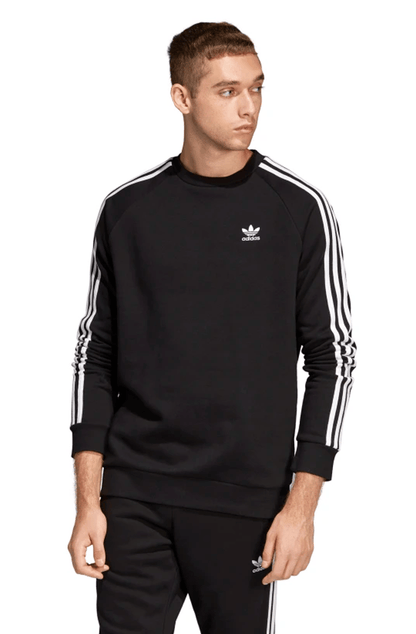 MOLETOM ADIDAS 3 - STRIPES CREWNECK CARECA PRETO - NewSkull
