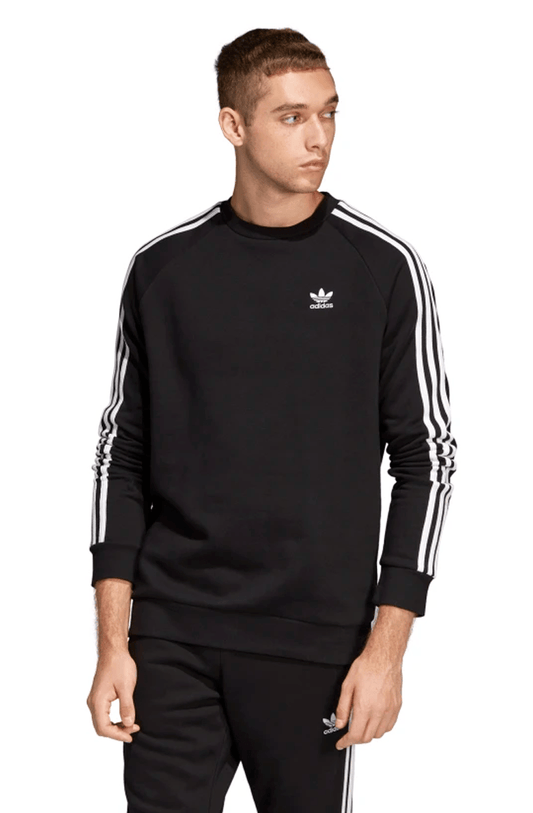 MOLETOM ADIDAS 3 - STRIPES CREWNECK CARECA PRETO - NewSkull