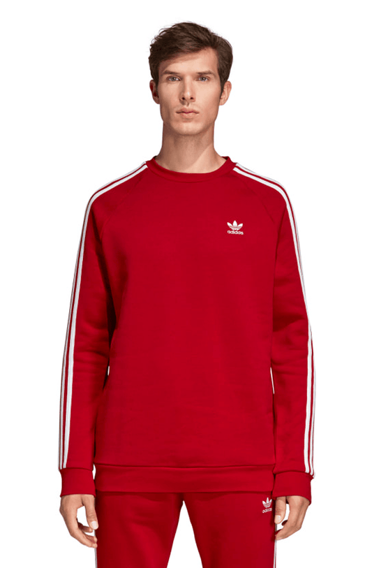 MOLETOM ADIDAS 3 STRIPES CREWNECK CARECA VERMELHO - NewSkull