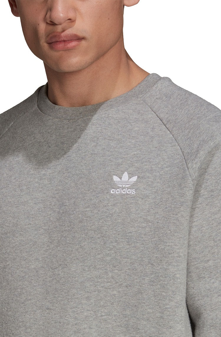 Moletom Adidas Adicolor Essentials Trefoil Crewneck Cinza/Branco - NewSkull
