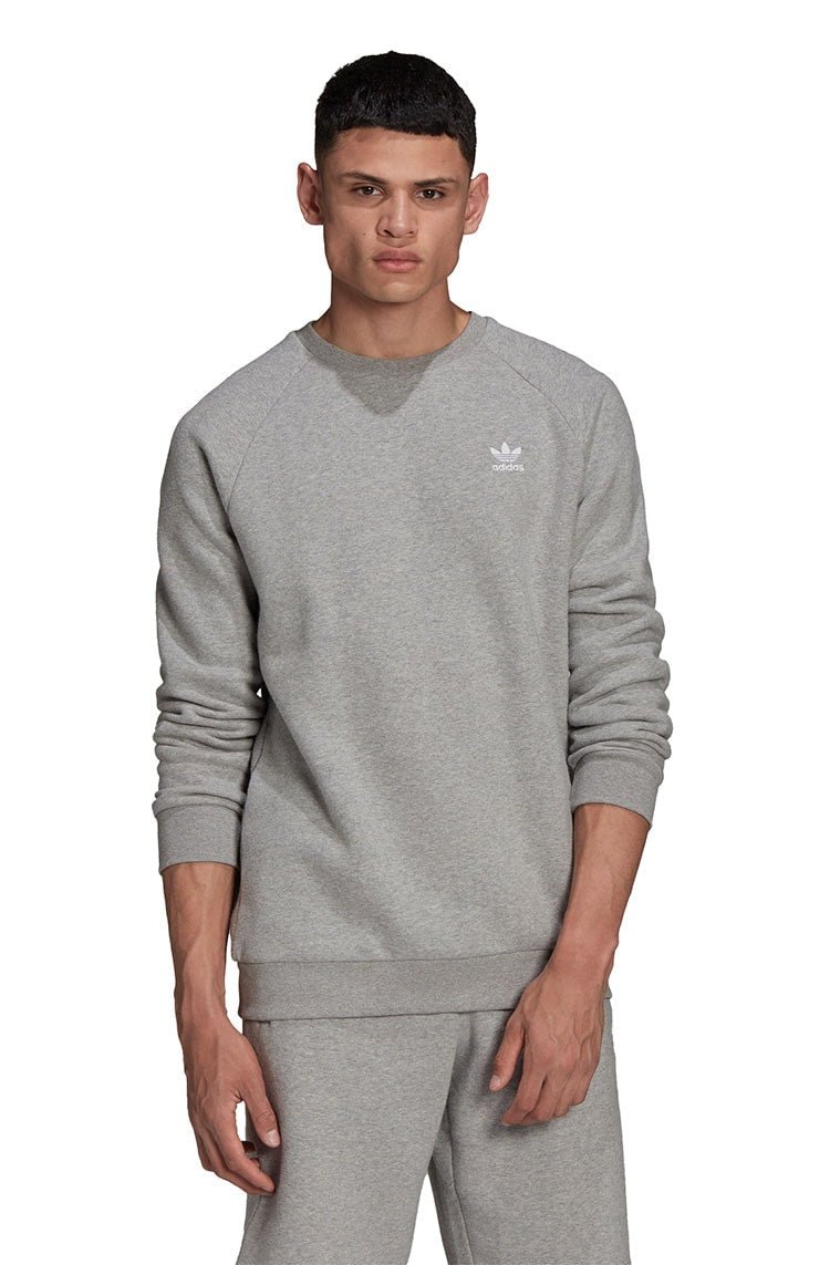 Moletom Adidas Adicolor Essentials Trefoil Crewneck Cinza/Branco - NewSkull