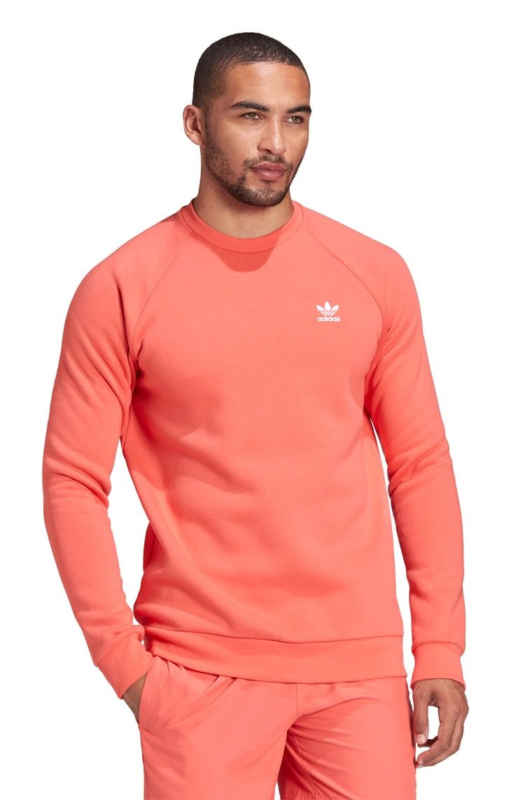 Moletom Adidas Adicolor Essentials Trefoil Crewneck Salmão/Branco - NewSkull