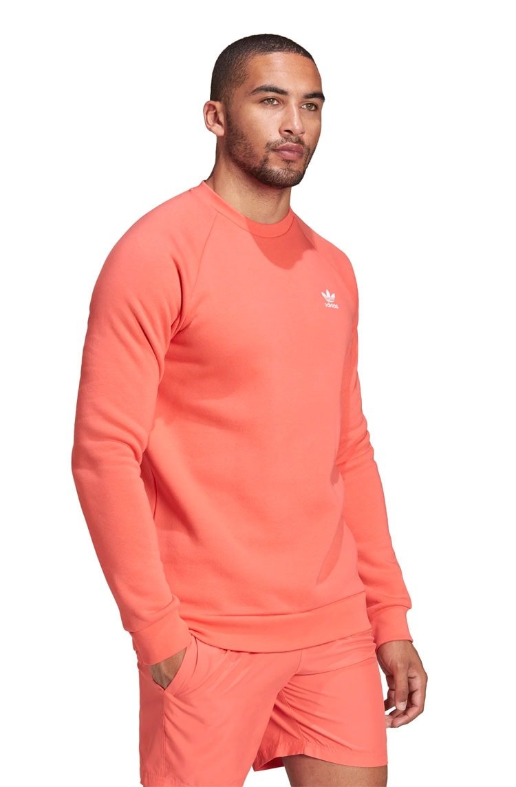 Moletom Adidas Adicolor Essentials Trefoil Crewneck Salmão/Branco - NewSkull