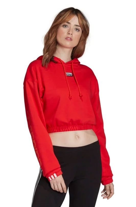 Moletom ADIDAS Capuz Cropped Feminino Vermelho - NewSkull