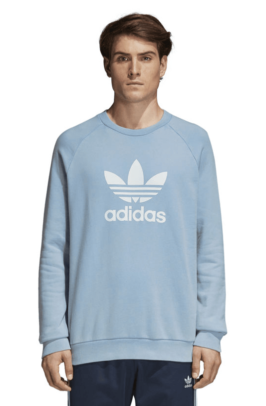 Moletom Adidas Careca Warm - Up Crew Trefoil Azul - NewSkull