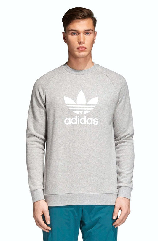 Moletom Adidas Careca Warm - Up Trefoil Cinza - NewSkull