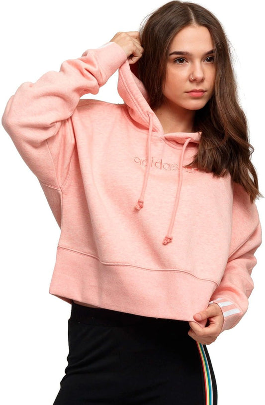 MOLETOM ADIDAS COEEZE CAPUZ CROPPED FEMININO ROSA - NewSkull