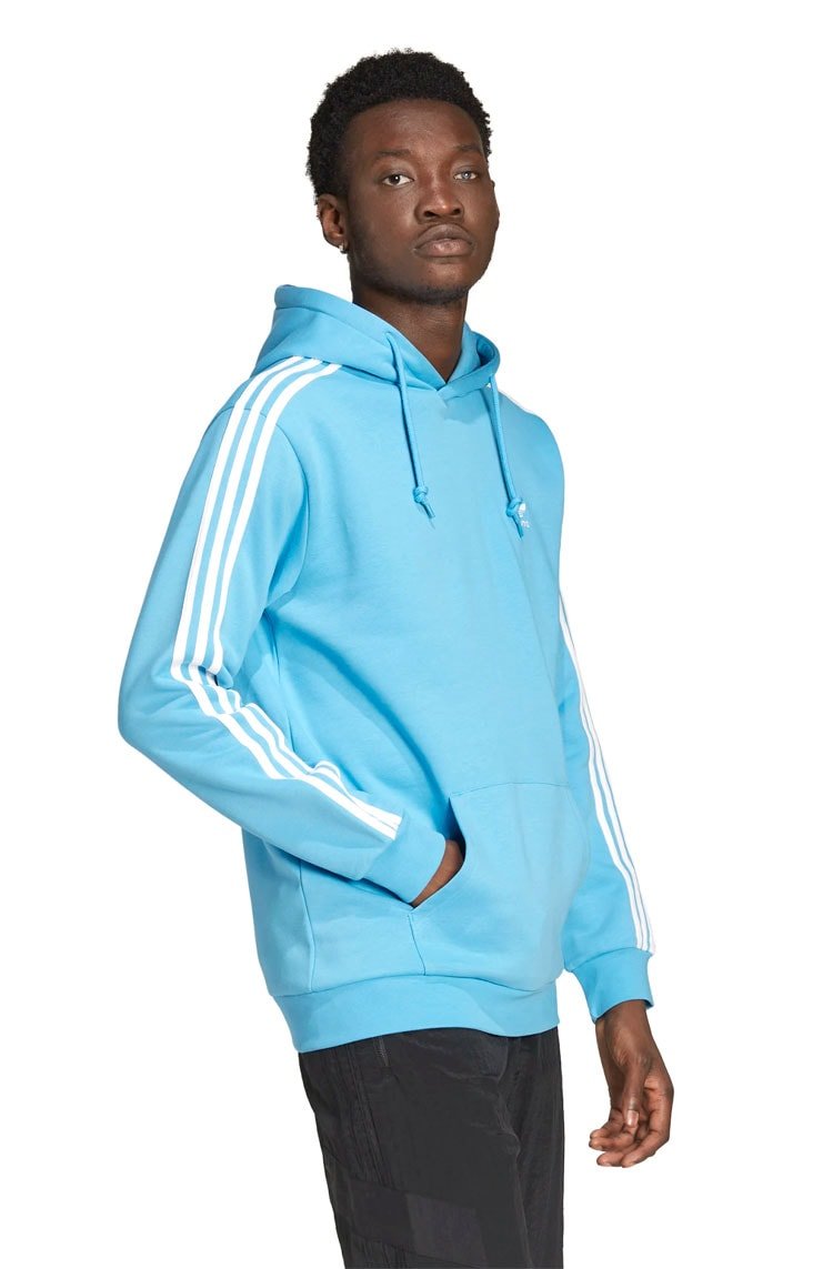 Moletom Adidas Com Três Listras Adicolor Classics Azul/Branco - NewSkull