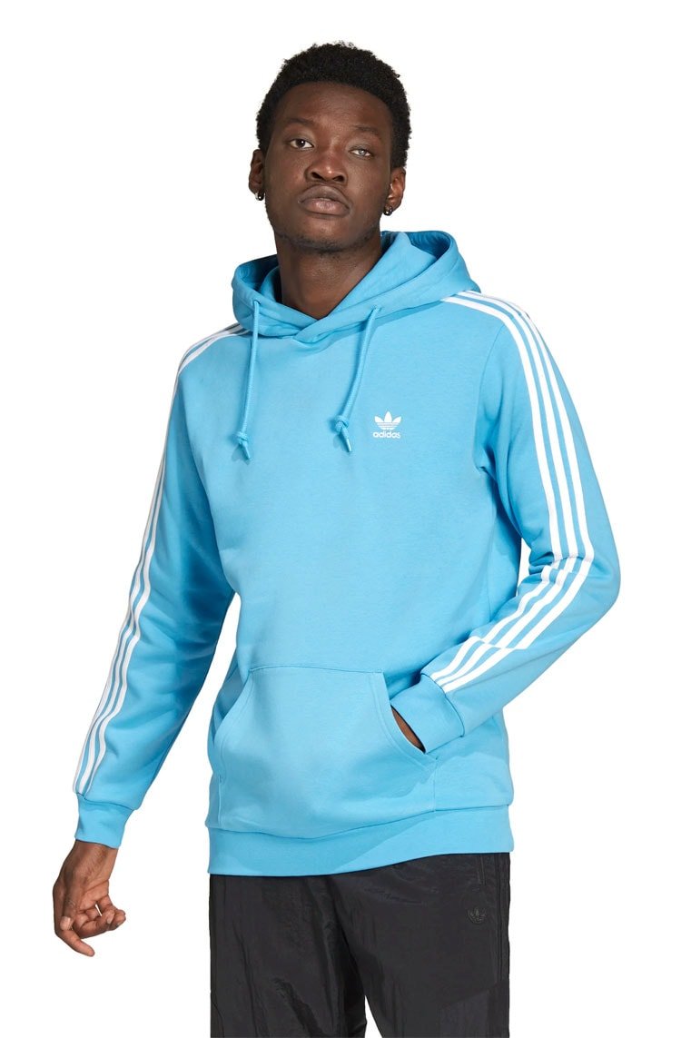 Moletom Adidas Com Três Listras Adicolor Classics Azul/Branco - NewSkull