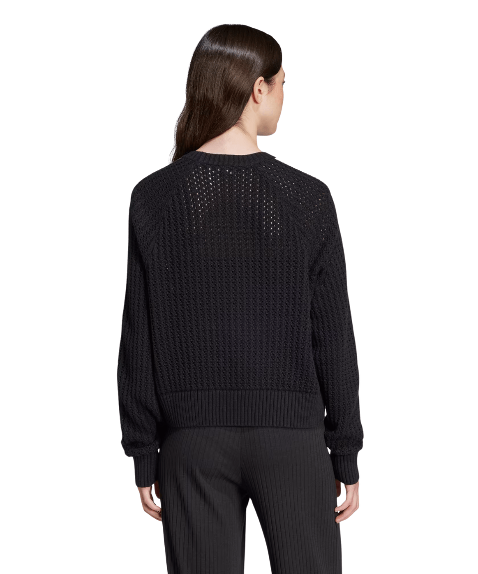 Moletom Adidas Knitted Adicolor Crew Preto/Branco - NewSkull