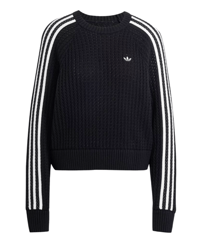 Moletom Adidas Knitted Adicolor Crew Preto/Branco - NewSkull