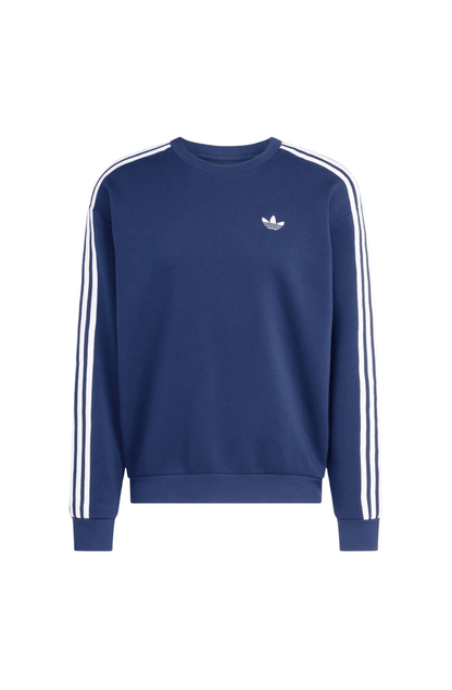 Moletom Adidas Oversized Adicolor 3 - Stripes Azul Marinho/Branco - NewSkull