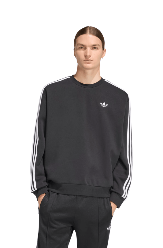 Moletom Adidas Oversized Adicolor 3 - Stripes Preto/Branco - NewSkull