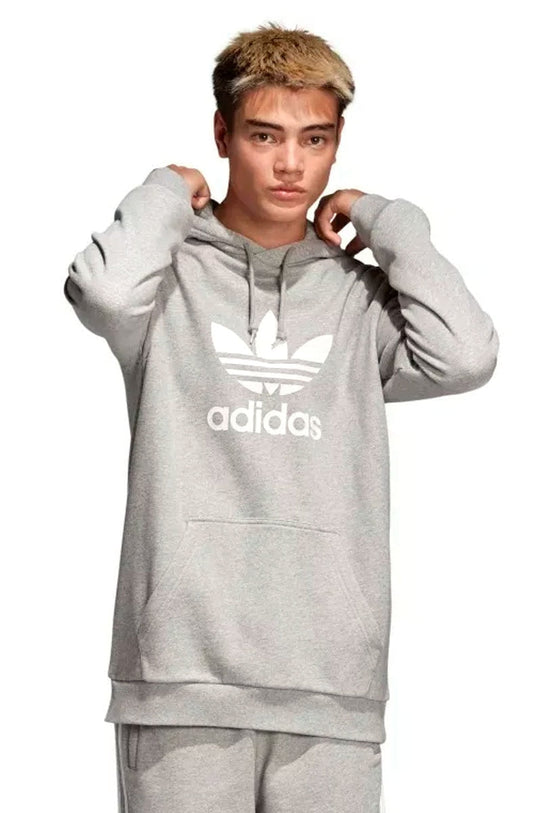 Moletom Adidas Trefoil Capuz Cinza - NewSkull