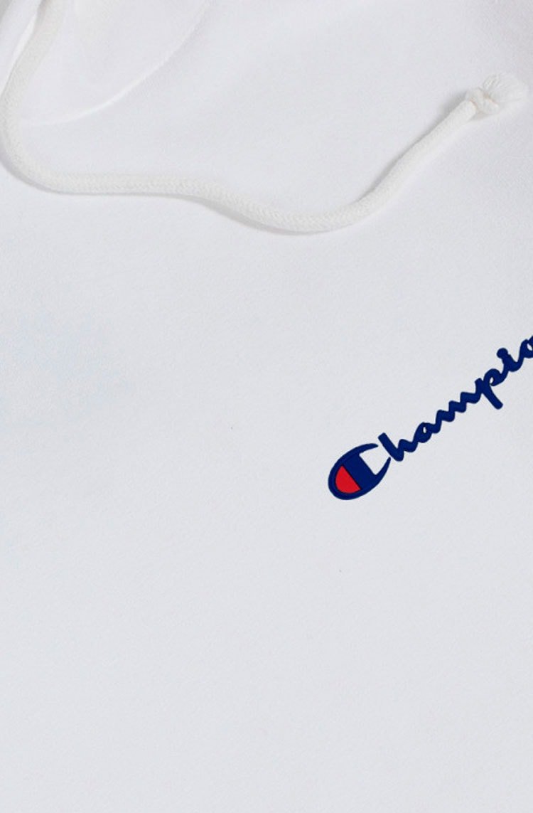 Moletom Champion Canguru Life T Reverse Weave Script Logo Branco/Azul - NewSkull