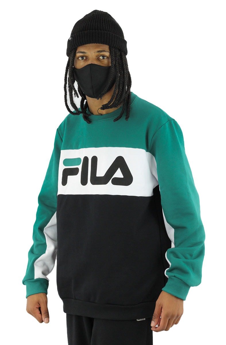 Moletom Fila Careca Letter Colors Verde/Branco - NewSkull