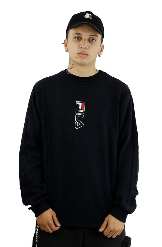 Moletom Fila Crew Preto/Branco - NewSkull