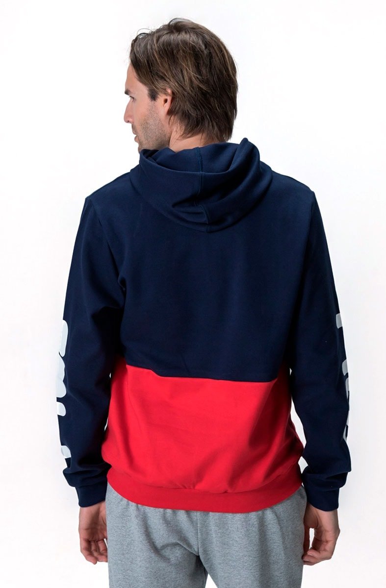 Moletom FILA Fbox Capuz Azul/Vermelho - NewSkull