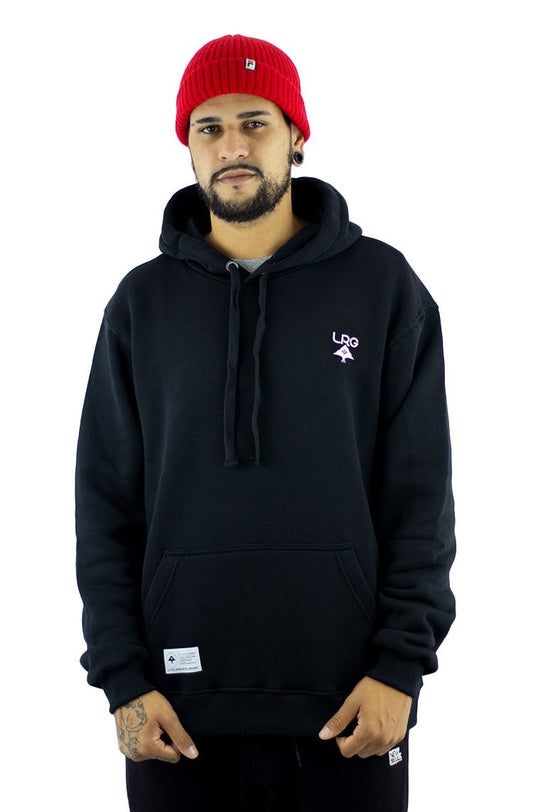Moletom LRG Canguru Fechado Logo Arvore Preto/Branco - NewSkull