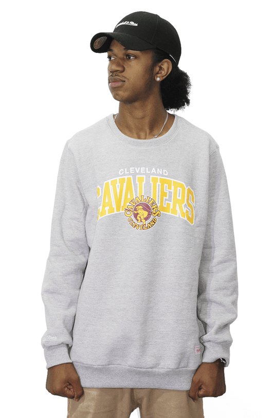 Moletom Mitchell e Ness Cleveland Cavaliers Arch Careca Cinza - NewSkull